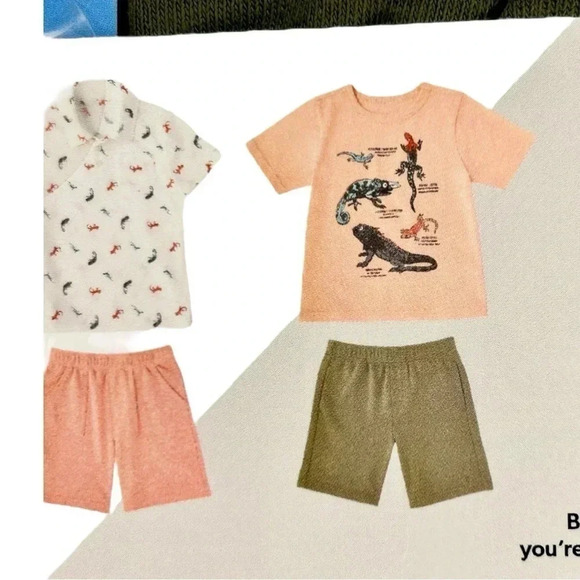 NWT Member's Mark 4-Piece Boys Playwear Lizard Set, Size 12M & 4T - Picture 3 of 3